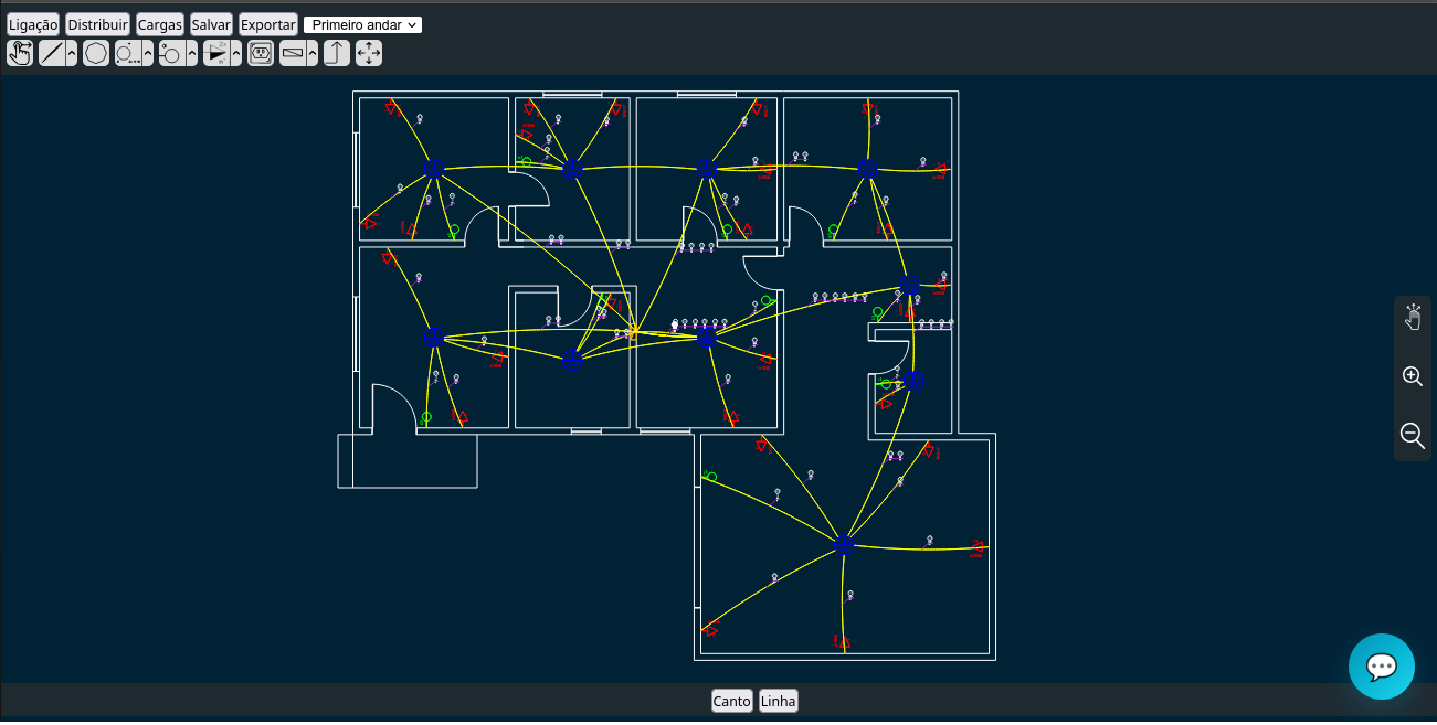 Exemplo de projeto elétrico residencial desenvolvido com a plataforma Amigo Eletricista